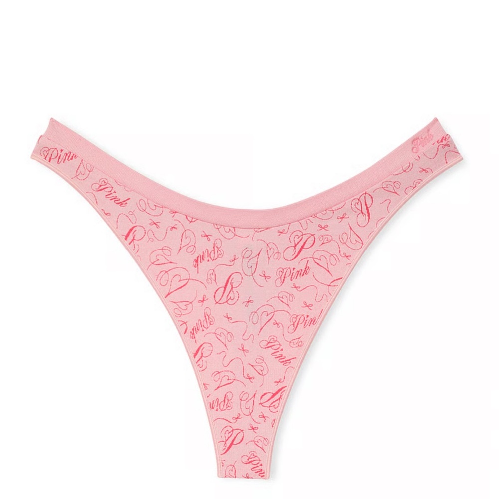 🎀Pink Logo Print Thong